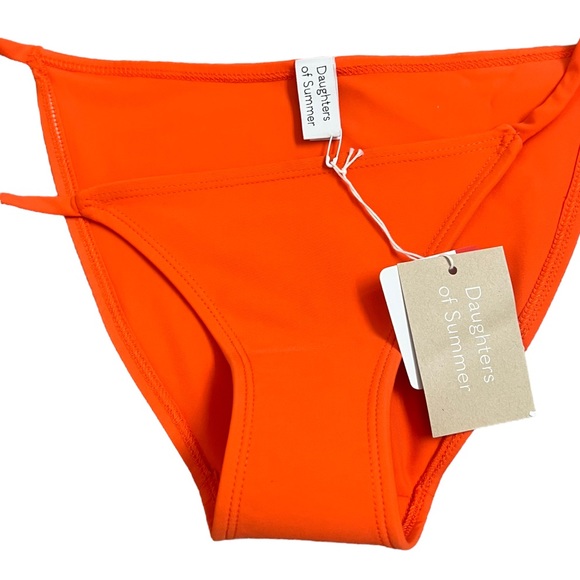 NWT Daughters of Summer Orange Adjustable Tie Bikini Bottom - Size XS - Picture 4 of 9